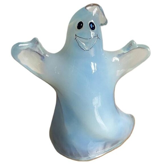 MINT Fenton Art Glass Opaline Halloween Ghost “Gaspar,” Signed (J. Burkhart) - Picture 3 of 12